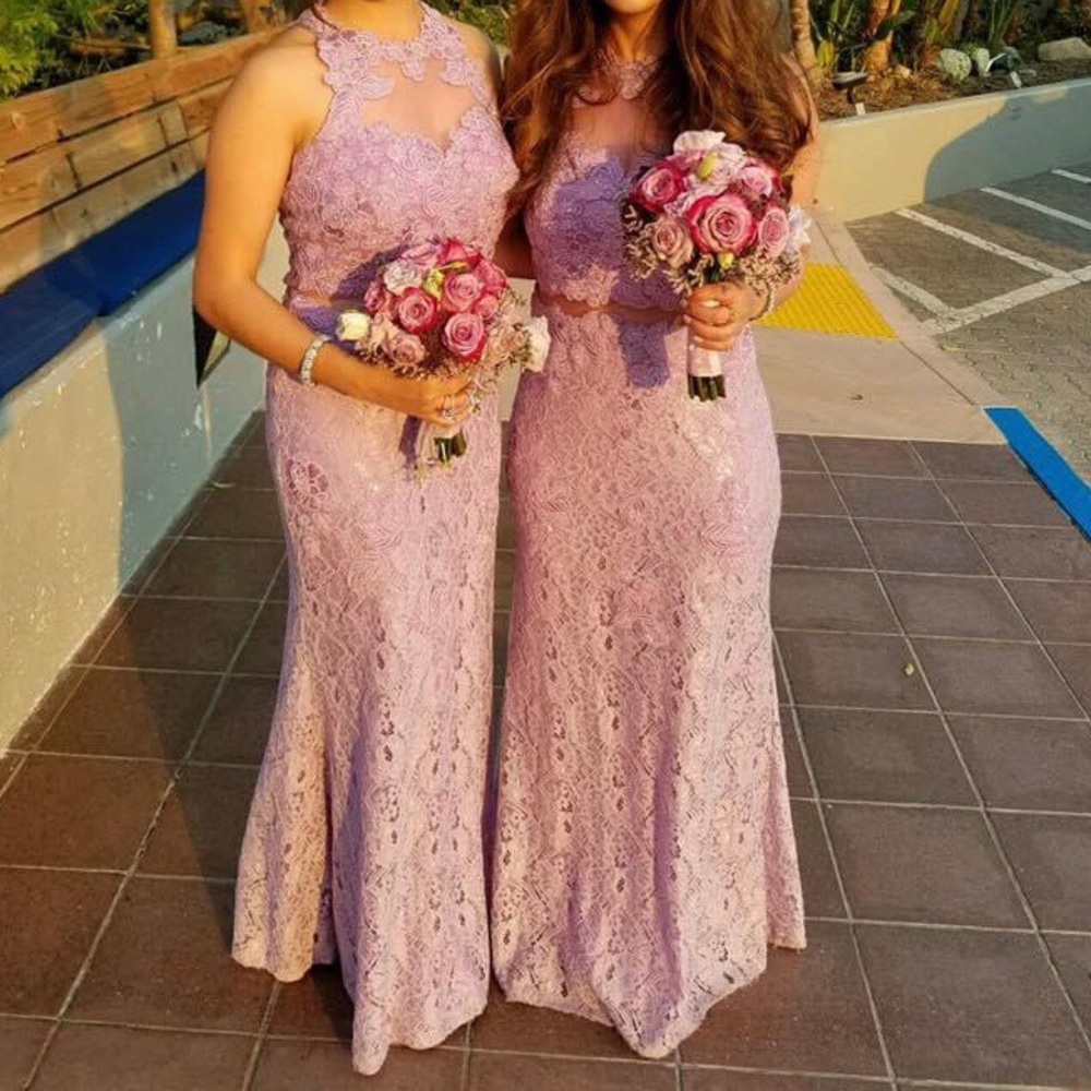 Lace purple dress